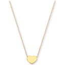 Yellow Gold Rolo Chain with Heart, 18" Necklace