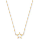 Yellow Gold Rolo Chain with Star Adjustable from 18" to 16"/17"