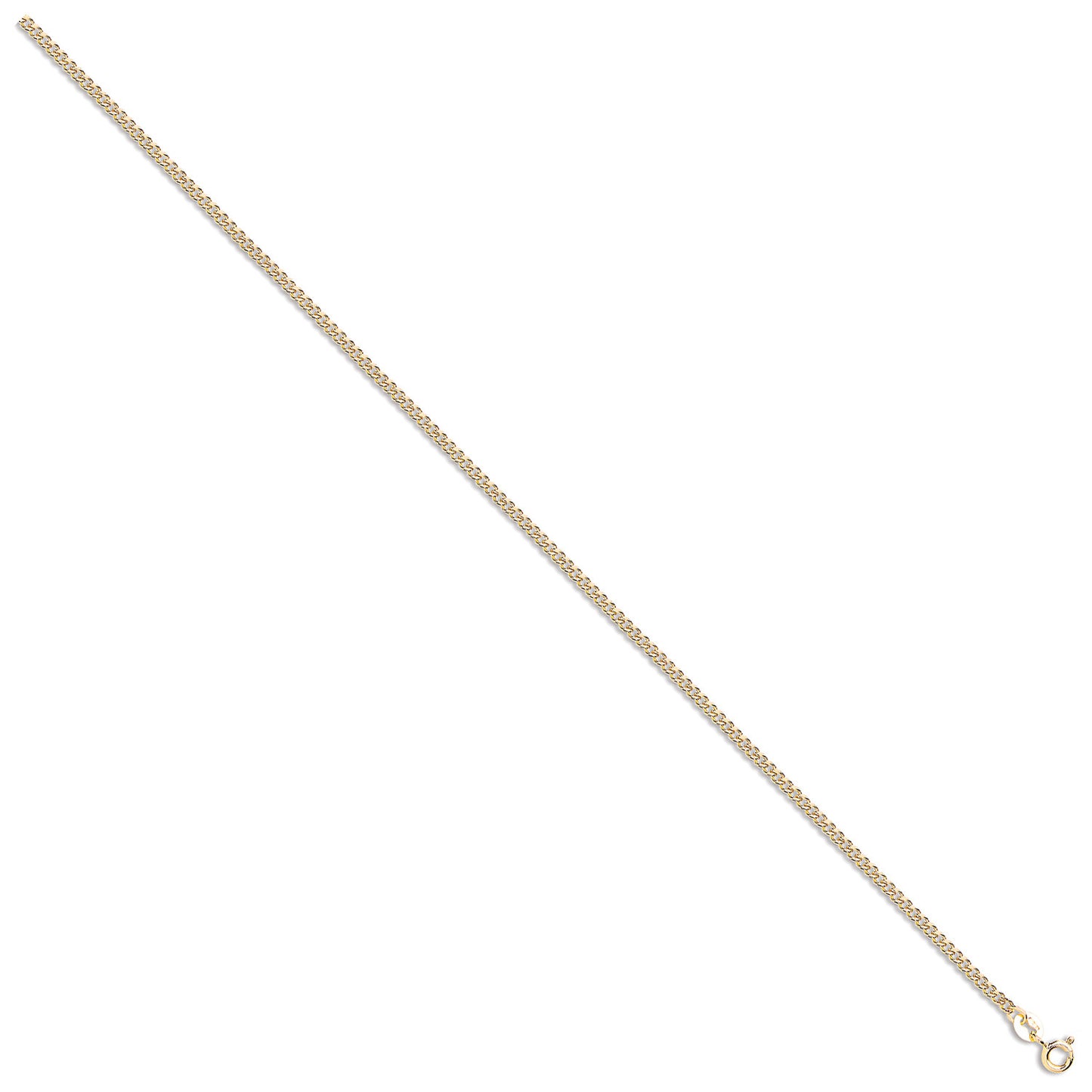 Yellow Gold 2.2mm Classic Hollow Curb Chain - 9ct Gold