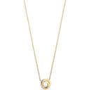 Yellow, White & Rose Gold Entwined 3 Rings Cubic Zirconia Necklace