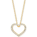 Yellow Gold Cubic Zirconia Heart Pendant on 18" Chain