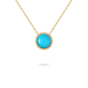 Perlée Couleurs Pendant in 18K Yellow Gold with Turquoise