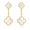 Magic Alhambra Earrings 2 Motifs in 18K Yellow Gold with Mother-of-Pearl