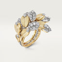 Belle Vante Grain de Café Ring Semi-Paved Yellow Gold Platinum