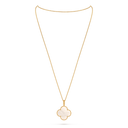 Magic Alhambra 1-Motif Long Necklace in 18K Yellow Gold with Mother-of-Pearl