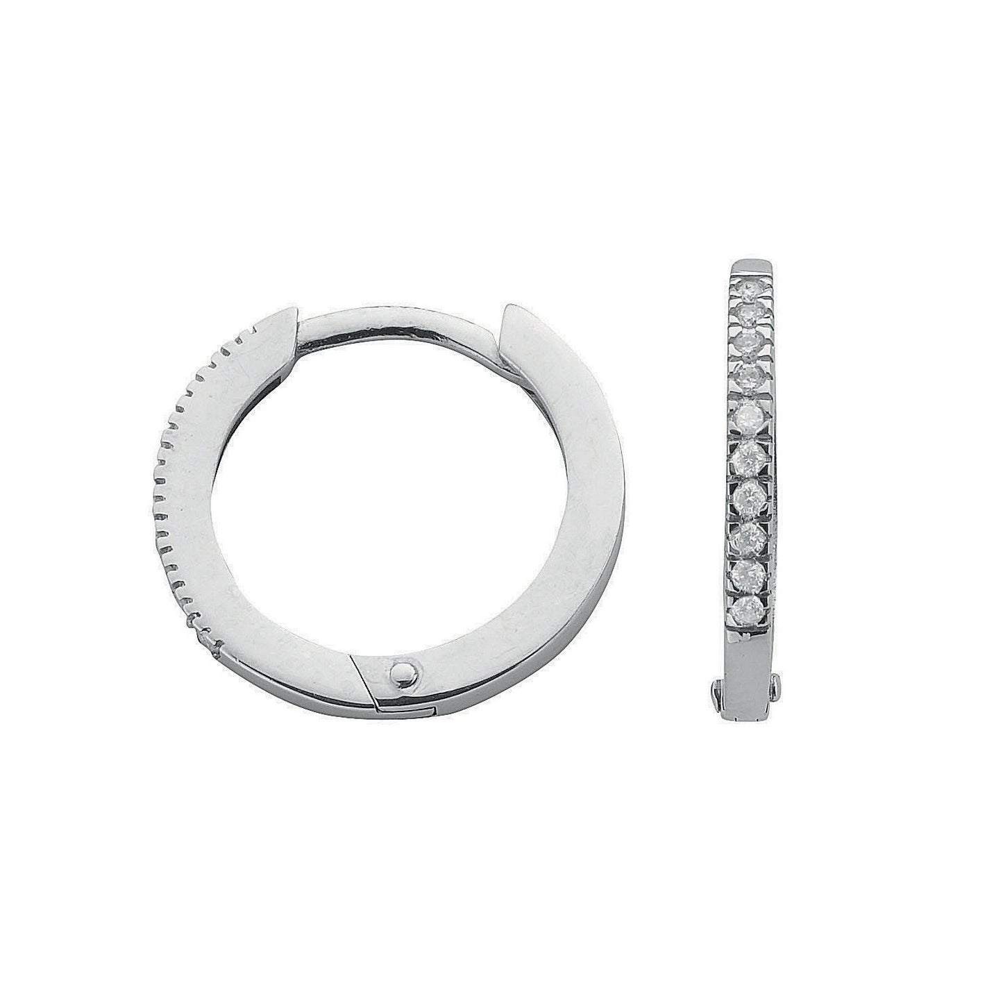 9ct White Gold 0.11ct Diamond Earrings - 9ct Gold