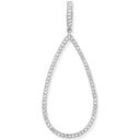 9ct White Gold 0.23ct Pear Shaped Drop Pendant