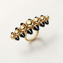 Belle Vante Clash Extra-Large Onyx Ring Yellow Gold