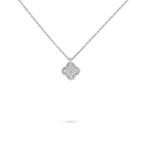 Sweet Alhambra Pendant in 18K White Gold with Diamonds