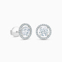 Aura Round Brilliant Diamond Studs in White Gold