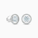 Aura Round Brilliant Diamond Stud Earrings in Platinum