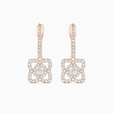 Lotus Sleeper Earrings in Rose Gold with Diamonds
