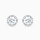 Aura Round Brilliant Diamond Stud Earrings in White Gold