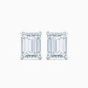 DB Classic Emerald-Cut Diamond Studs in Platinum