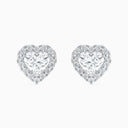 Aura Heart-Shaped Diamond Earrings in White Gold