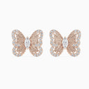 Butterfly Stud Earrings in Rose Gold