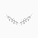 Dewdrop Climber Earrings in White Gold