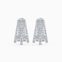 Five Line Diamond Earrings in White Gold