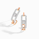 Two-Tone Diamond Statement Open Link Earrings
