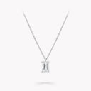 Emerald Cut Diamond Pendant in White Gold and Platinum | EPN01