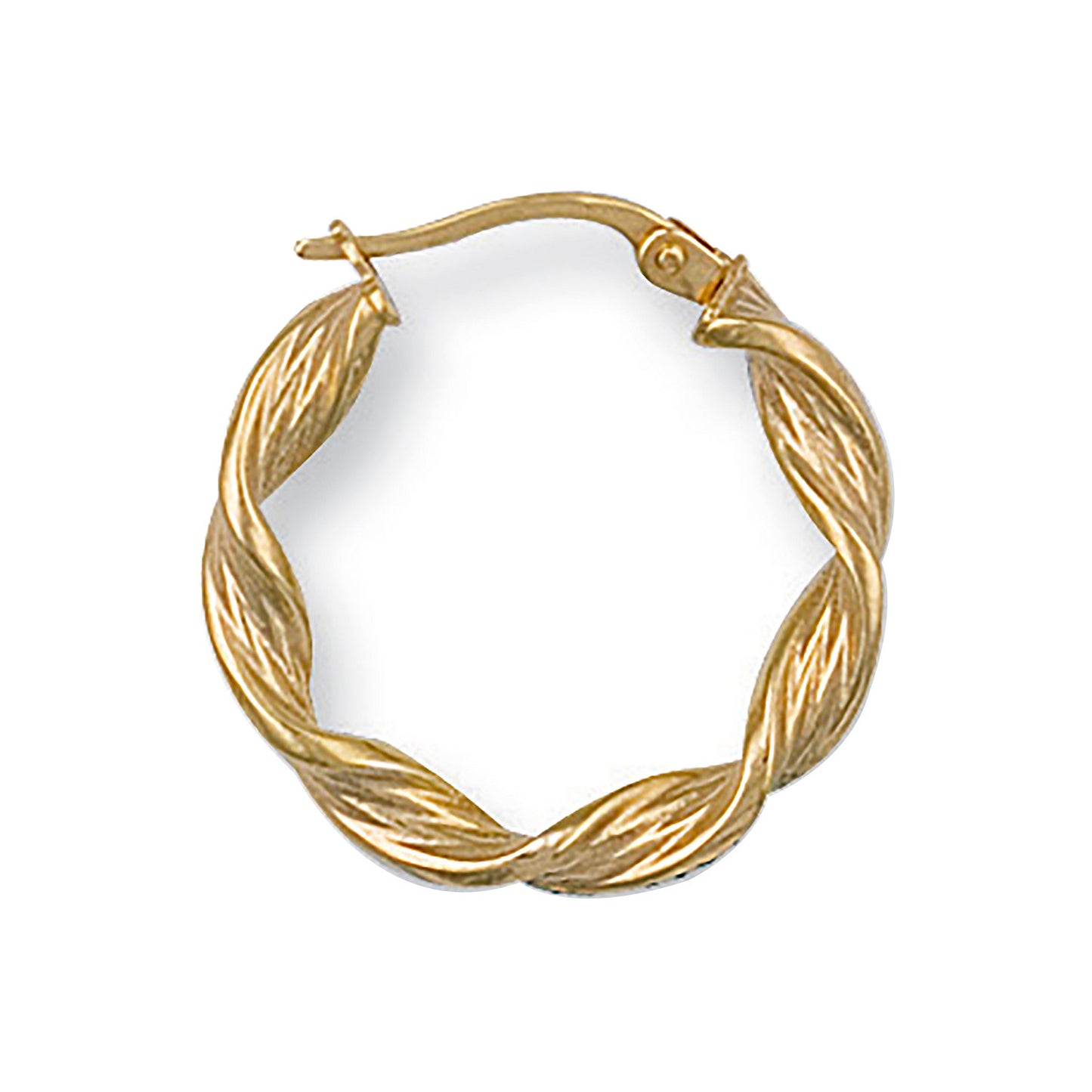 Yellow Gold 22mm Twisted Hoop Earrings - 9ct Gold