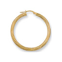 Yellow Gold 36mm Twisted Hoop Earrings