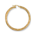 Yellow Gold 47mm Twisted Hoop Earrings