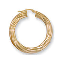 Yellow Gold 34mm Twisted Hoop Earrings