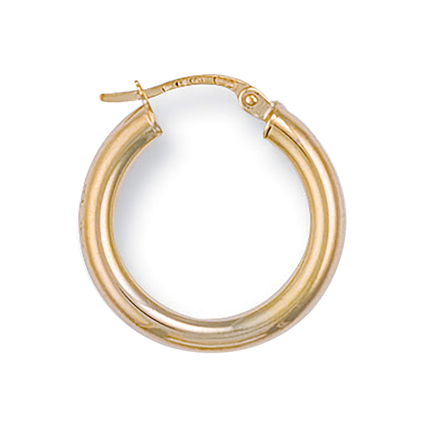 Yellow Gold 21mm Round Tube Hoop Earrings - 9ct Gold