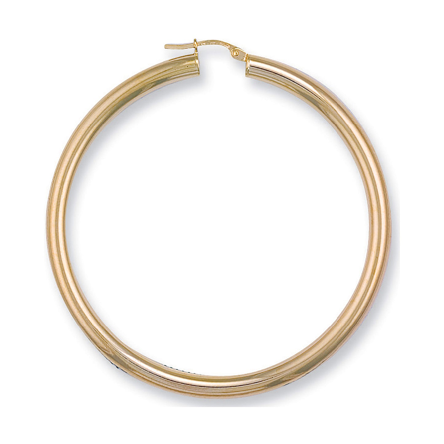 Yellow Gold 58mm Round Tube Hoop Earrings - 9ct Gold