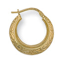 Yellow Gold 18mm Patterned Creoles