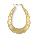 Yellow Gold D/C Oval Creoles