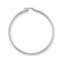 White Gold 50mm Round Tube Hoop Earrings