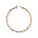Yellow Gold 40mm Round Tube Hoop Earrings