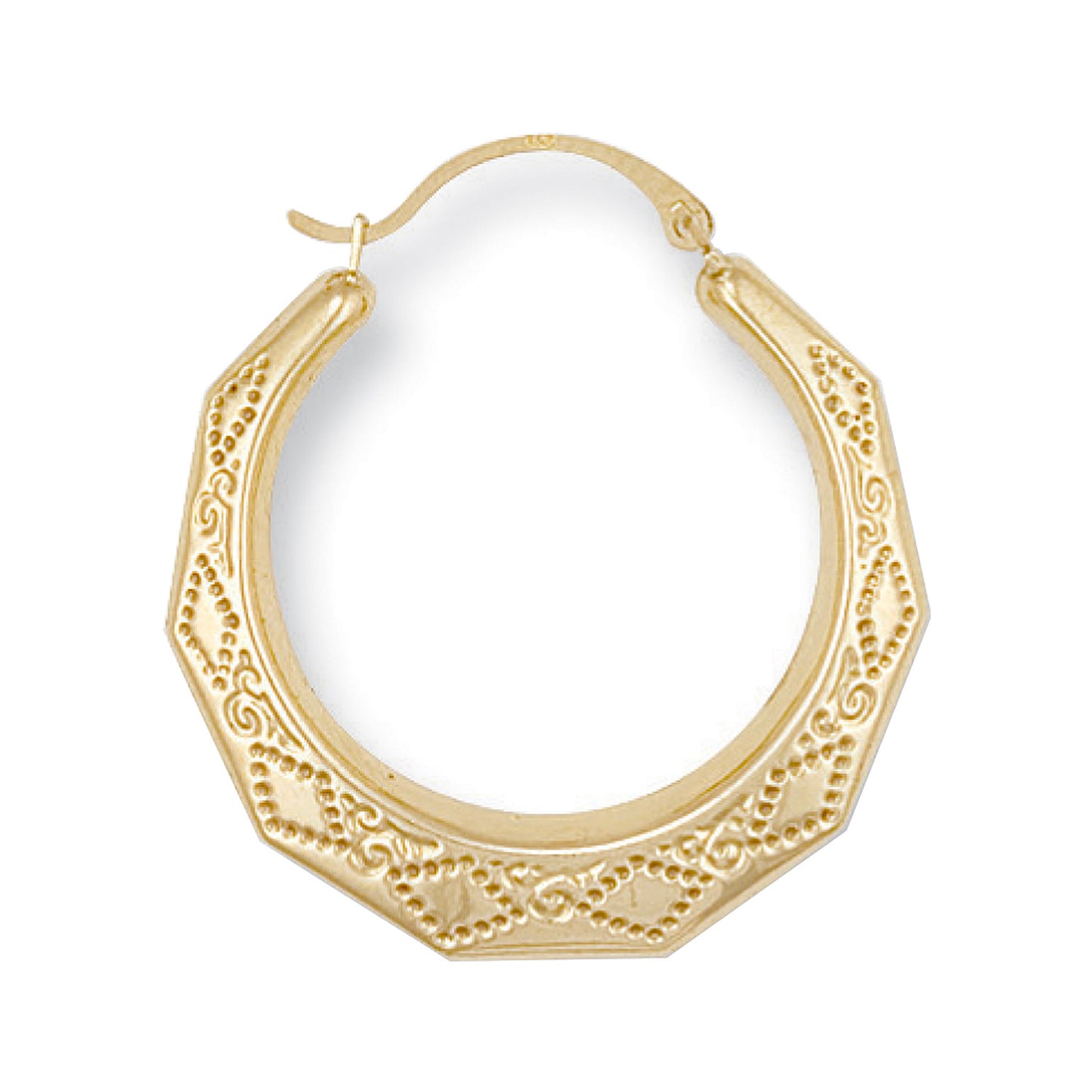 Yellow Gold 28mm D/C Creoles - 9ct Gold