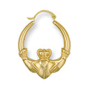 Yellow Gold Claddagh Creoles