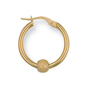 Yellow Gold 20mm Glitter Ball Hoop Earrings