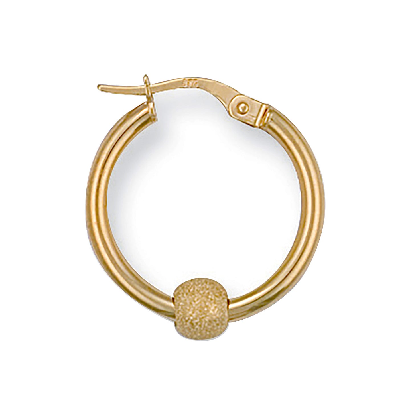 Yellow Gold 20mm Glitter Ball Hoop Earrings - 9ct Gold