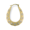 White & Yellow Gold D/C Oval Earrings