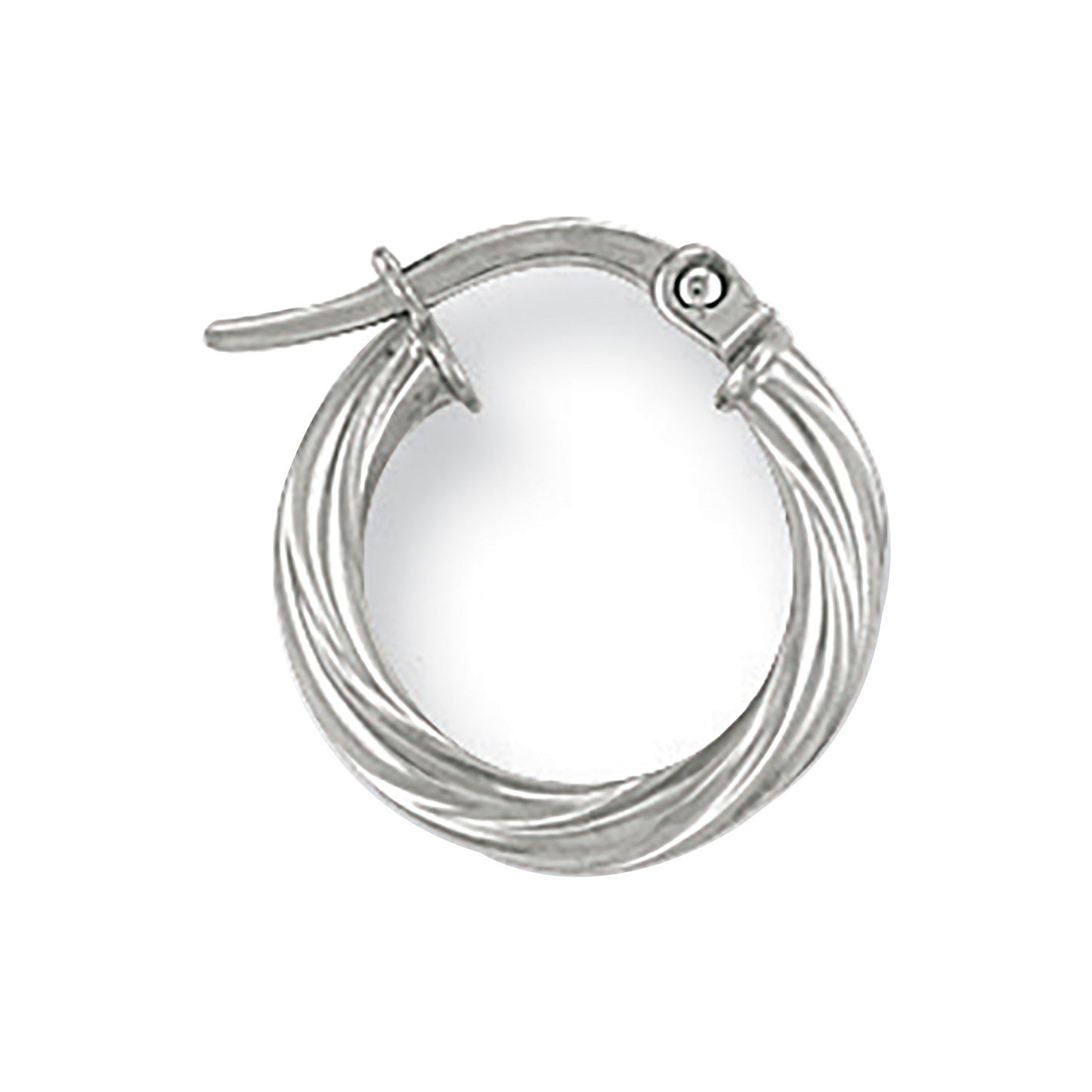 White Gold 14mm Twisted Hoop Earrings - 9ct Gold