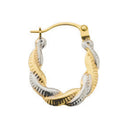 Yellow&White Gold Fancy Twisted Creoles