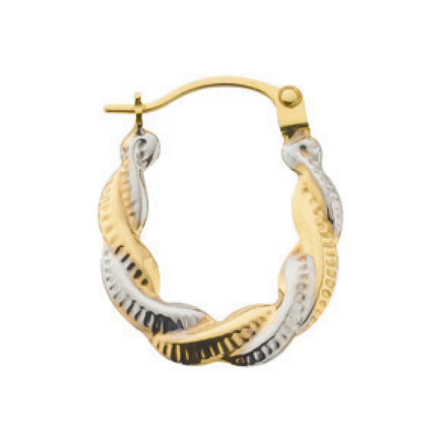 Yellow&White Gold Fancy Twisted Creoles - 9ct Gold