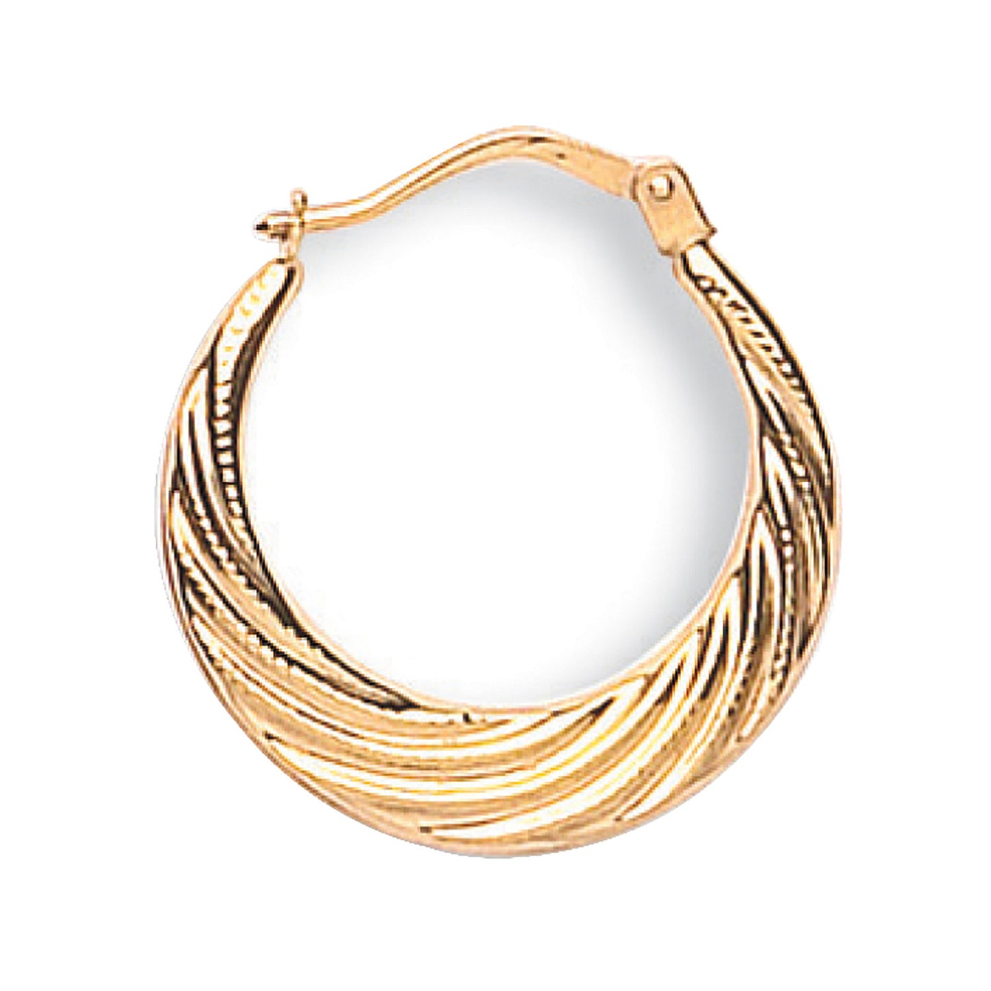 Yellow Gold 21mm Fancy Creole - 9ct Gold