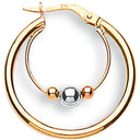 Yellow White & Rose Gold 25mm Fancy Hoop Earrings