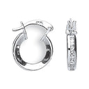 White Gold 13mm Princess Cut Cubic Zirconia Hoops