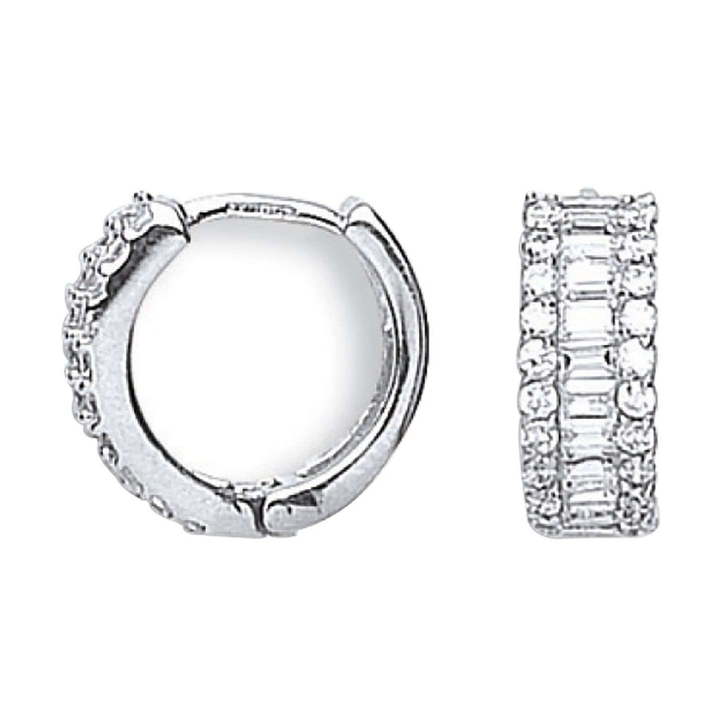 White Gold 15mm Cubic Zirconia Huggies - 9ct Gold