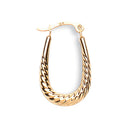 Yellow Gold Ribbed Oval Creoles