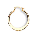 Yellow Gold Flat Round 26mm Hoop Earrings