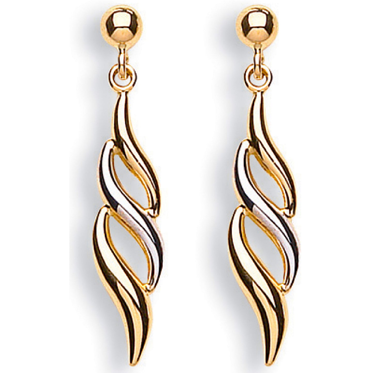 White & Yellow Gold Fancy Drops - 9ct Gold