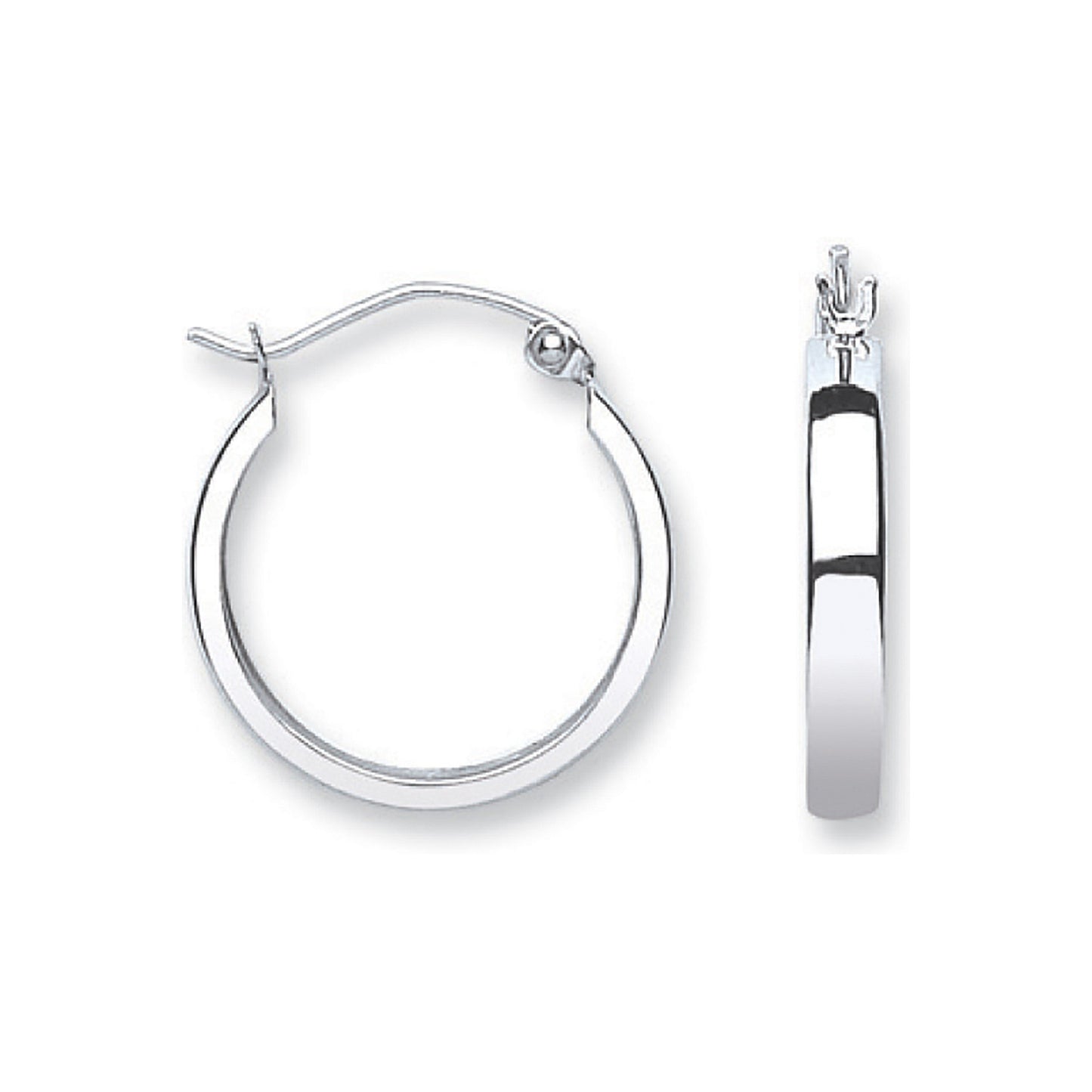 White Gold 18mm Hoop Earrings - 9ct Gold
